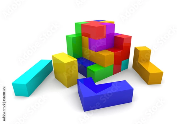 Obraz Puzzle tetris cube