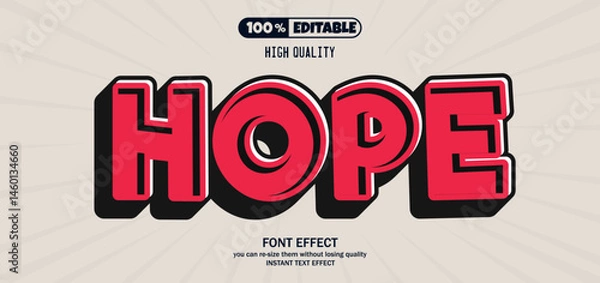 Obraz Hope text effect. Editable text effect