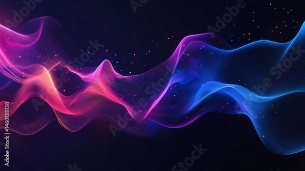 Obraz Abstract neon fractal wallpaper with cosmic elements and vibrant colors