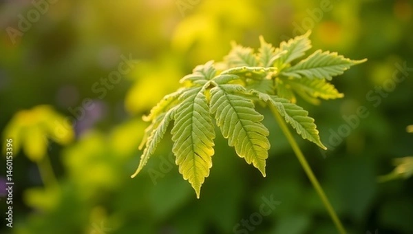 Fototapeta close up of yellow leaves of a tree
