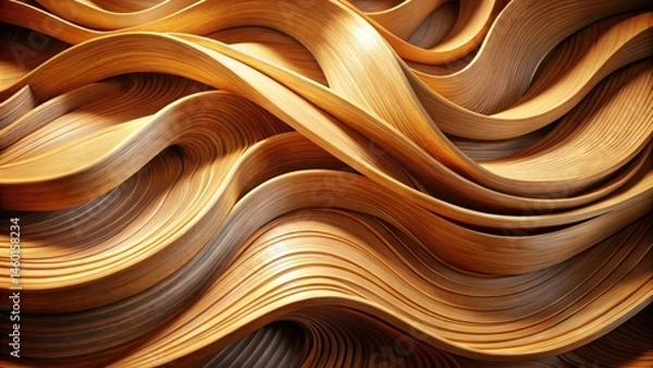 Fototapeta Abstract Wooden Swirls A Captivating Display of Curved Lines and Textured Surfaces