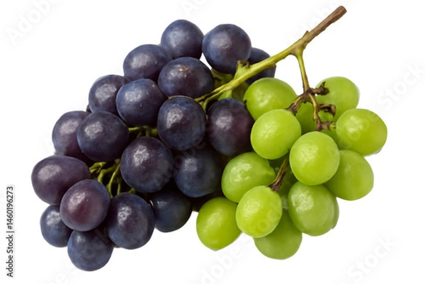 Fototapeta  bunch of fresh red and green grapes isolated on white background