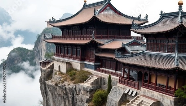Obraz Mountaintop temple complex