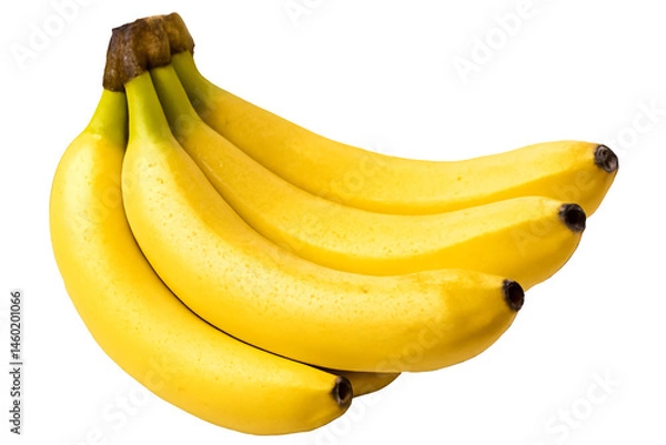 Fototapeta bunch of ripe yellow bananas isolated on white background