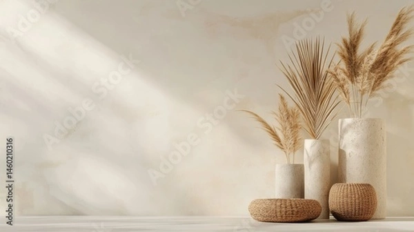 Fototapeta A minimalist design for flat wallpaper showcases vast empty space and sleek aesthetics to represent AI-driven hedge funds through the incorporation of dynamic algorithmic trading and robust data