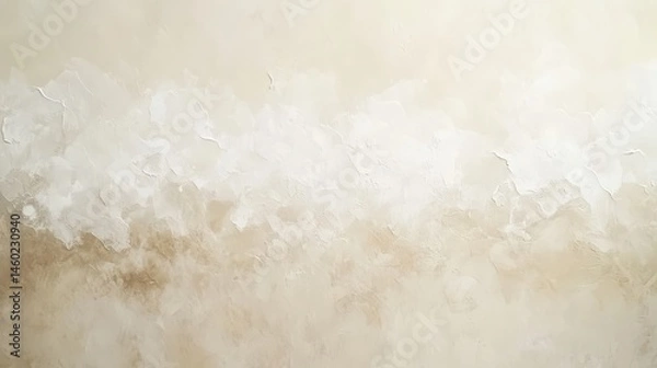Fototapeta Abstract painting in soft beige and white tones.