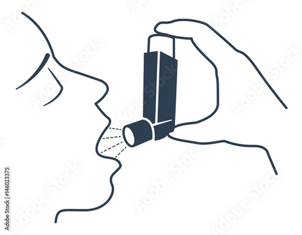 Obraz Icon asthma  Black