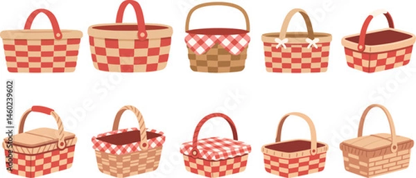 Obraz 
Vector illustration of picnic baskets