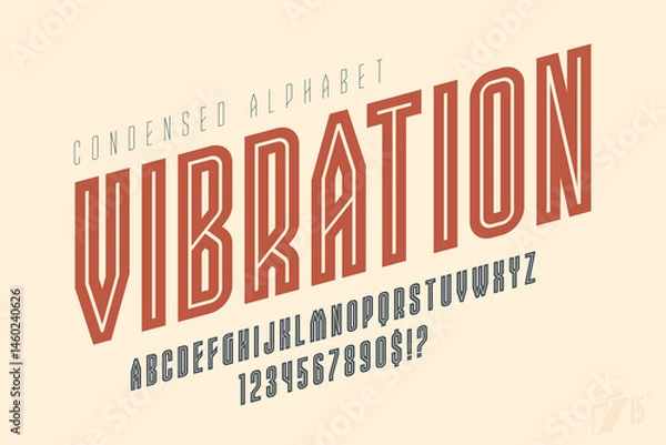 Obraz Original condensed alphabet design, strong letters style.