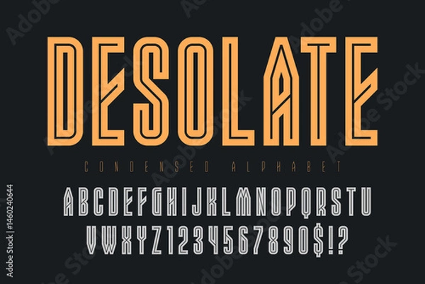 Obraz Original condensed alphabet design, strong letters style.