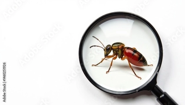 Fototapeta Magnified view of an insect against a stark white backdrop, clean, image, specimen