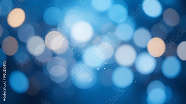 Obraz Abstract Blue Defocused bokeh background