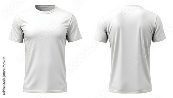 Fototapeta Blank White T-Shirt Mockup - Front And Back View illustra.Generated with AI