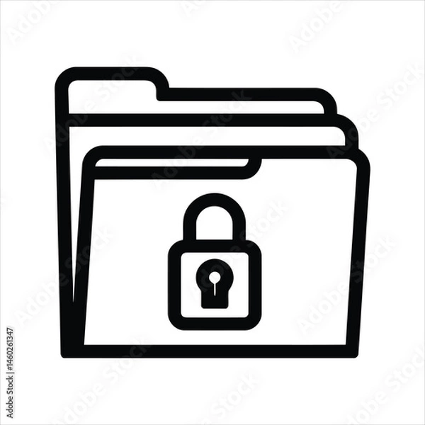 Fototapeta Secure Folder Icon – Modern Design for Privacy and Data Protection Apps