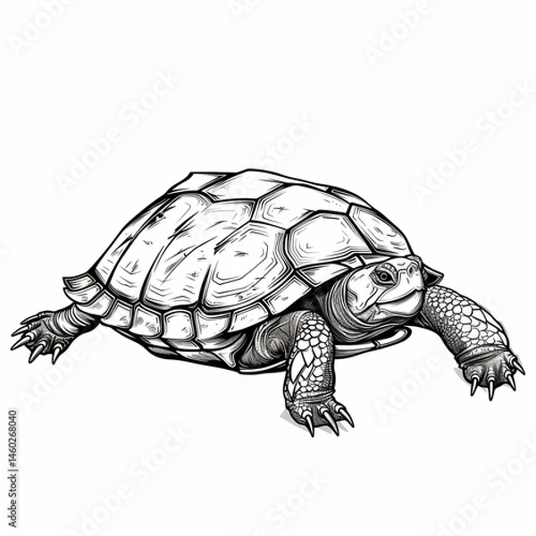 Obraz background silhouette Turtle snapping turtle head extended clean vector lines main color black accent color none simple Minimalist
