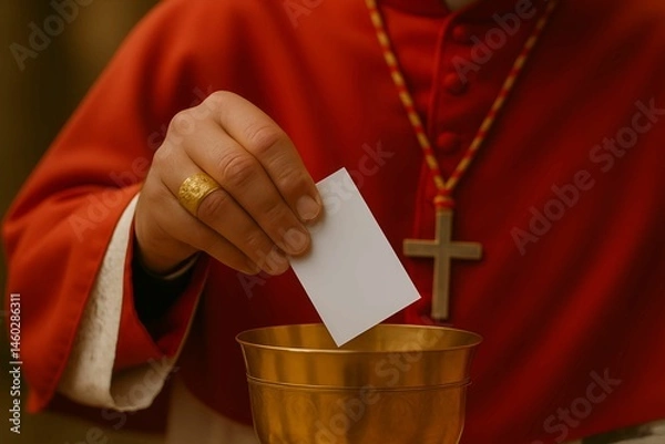 Fototapeta Cardinal voting fot the new pope in the conclave