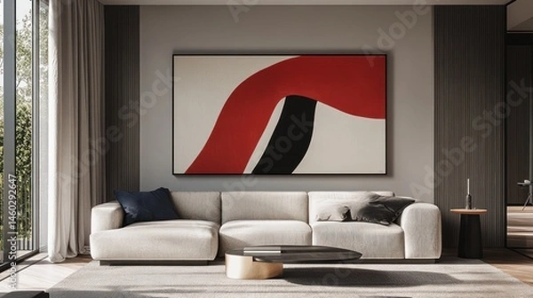 Obraz Modern living room with abstract art