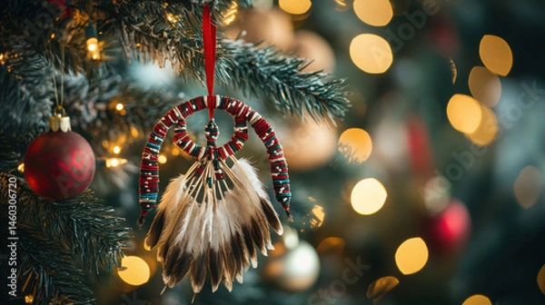 Fototapeta essence of christmas celebrations in usa canada and europe focusing on unique traditions of indigenous peoples in.