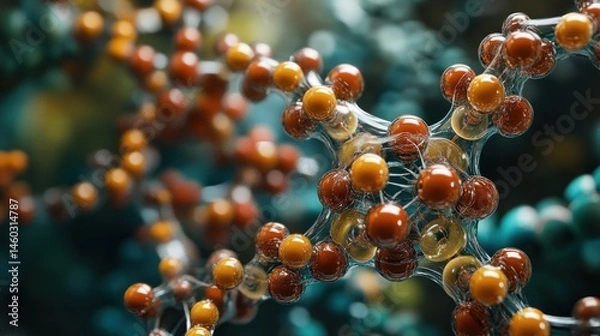 Obraz Molecular structure, science, complex network, microscopic view, research