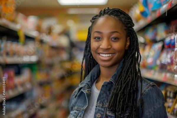 Obraz Young adult african american female retail sales associate