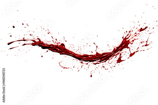 Fototapeta Realistic Red Blood Splatter PNG — Dripping & Explosion Effects on Transparent Background