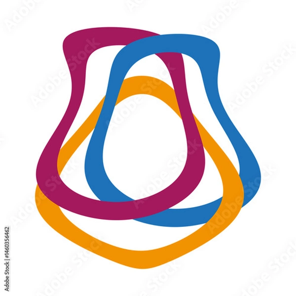 Fototapeta Colorful loop design. Soft abstract shape. Intertwined curved form. Vector artistic figure.
