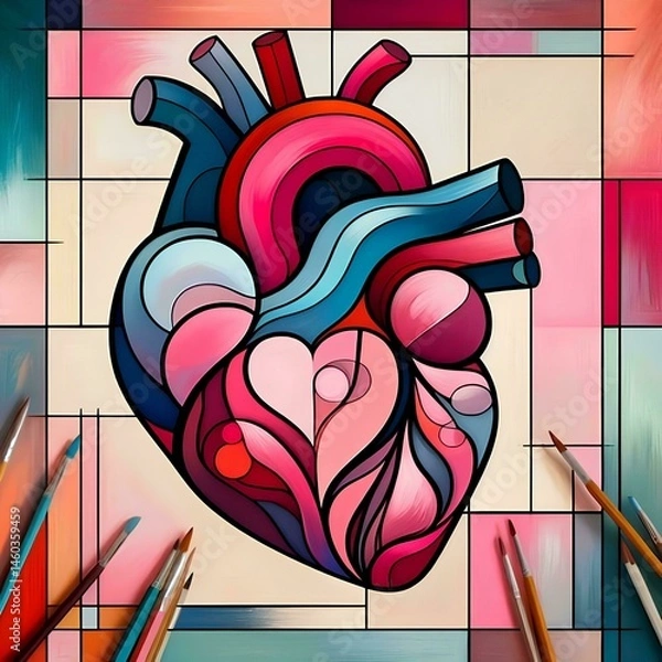 Obraz artistic image of an anatomical heart 80