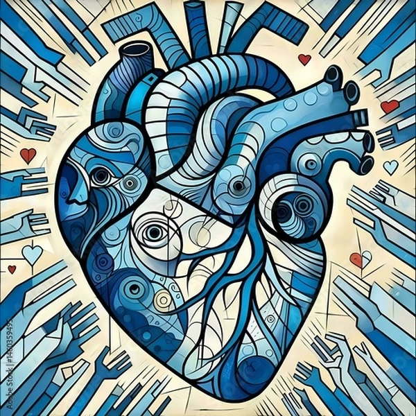 Obraz artistic image of an anatomical heart 76