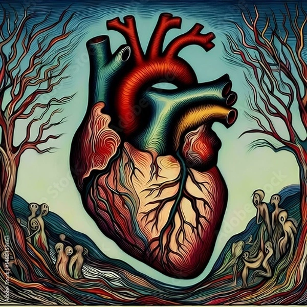 Obraz artistic image of an anatomical heart 66