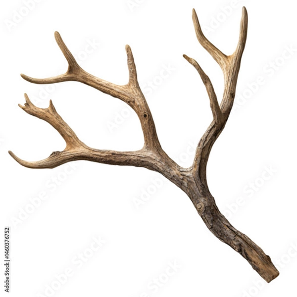 Fototapeta Antler Branch Isolated on Black Background