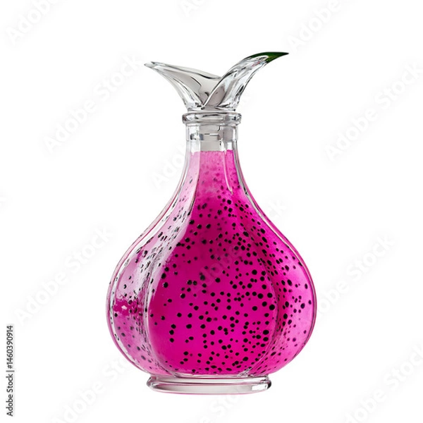 Obraz Dragonfruit Mango Blend in Glass Decanter Isolated on Transparent Background