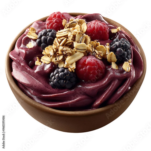 Obraz Bowl of Fruit and Nuts with Spoon Isolated on Transparent Background
