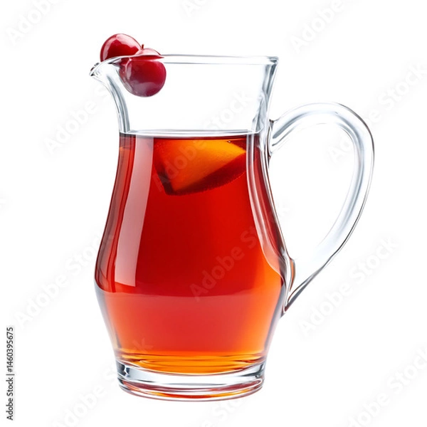 Obraz Cherry Apple Cider Pitcher Isolated on Transparent Background