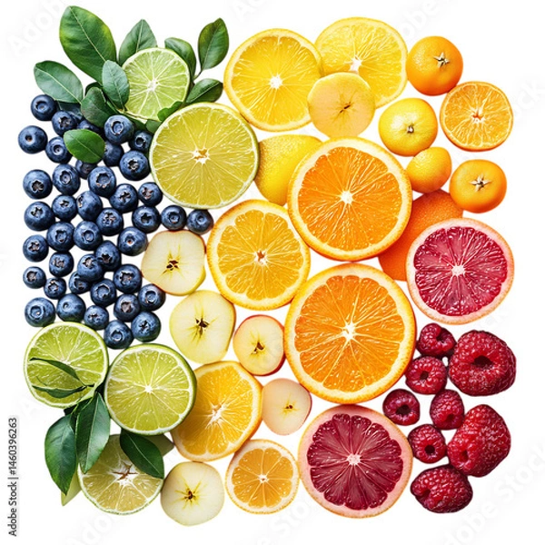 Obraz Radiant Citrus Bunch Isolated on Transparent Background