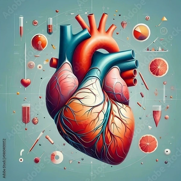 Obraz artistic image of an anatomical heart 59