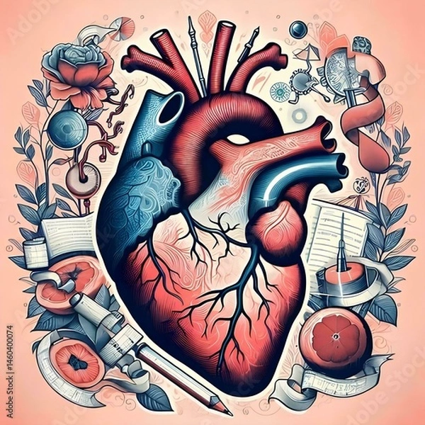 Obraz artistic image of an anatomical heart 53