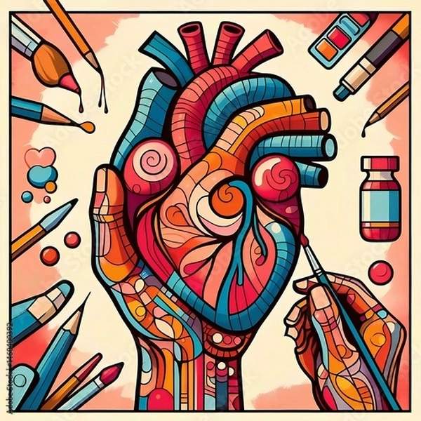 Obraz artistic image of an anatomical heart 37
