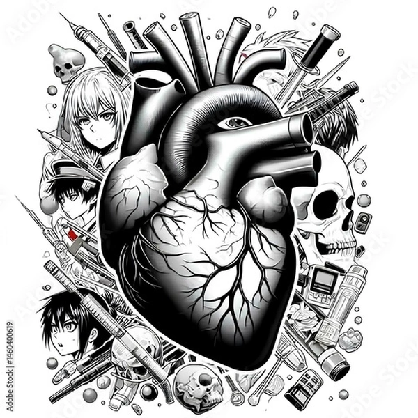 Obraz artistic image of an anatomical heart 24