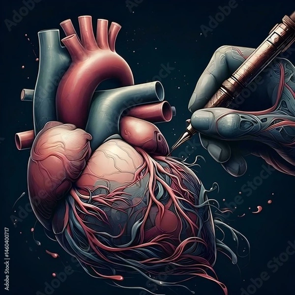 Obraz artistic image of an anatomical heart 17