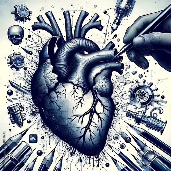 Obraz artistic image of an anatomical heart 16