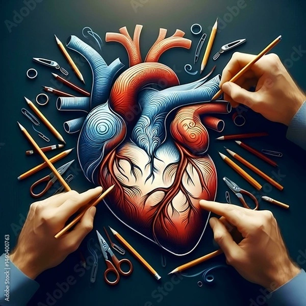 Obraz artistic image of an anatomical heart 14