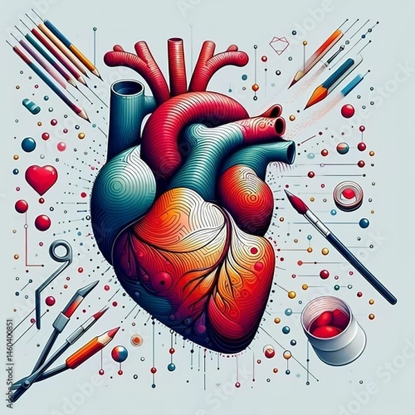Obraz artistic image of an anatomical heart 8