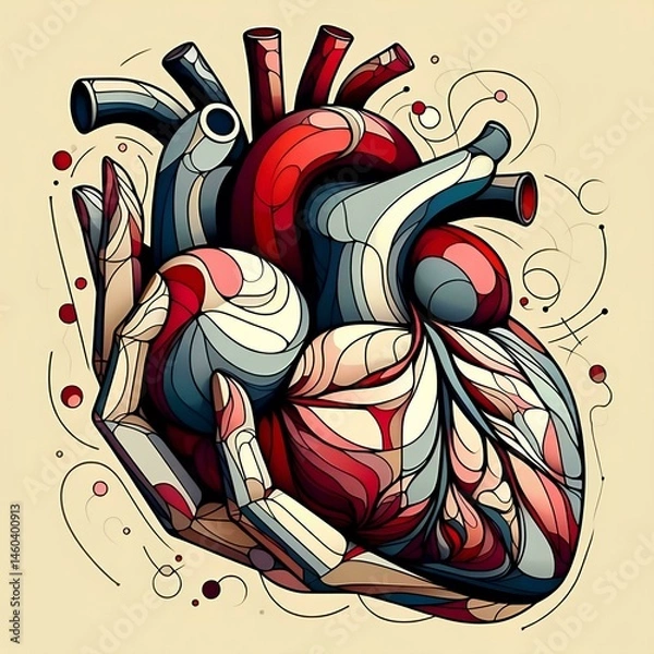 Obraz artistic image of an anatomical heart 4