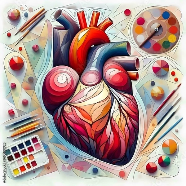Obraz artistic image of an anatomical heart 3