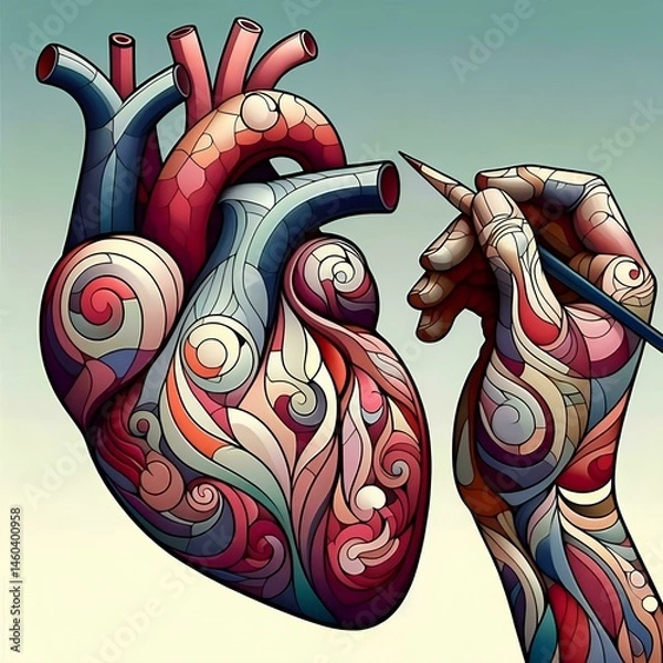 Obraz artistic image of an anatomical heart 1
