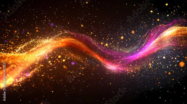 Fototapeta multicolored glowing wave