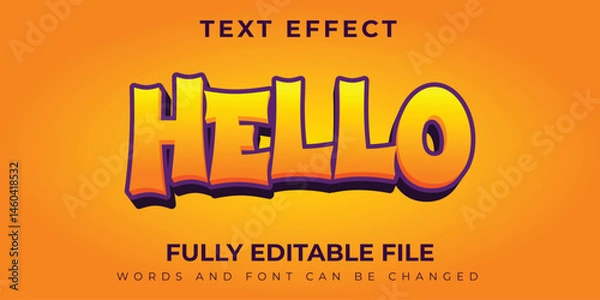 Obraz Hello Orange And Yellow Text Effect Design Gradation