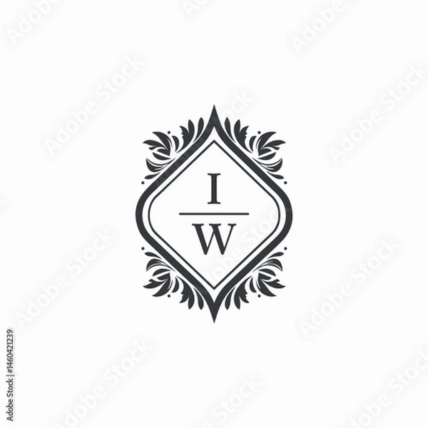 Obraz IW Initials Wedding Logo Vector Art  Icons  and Graphics