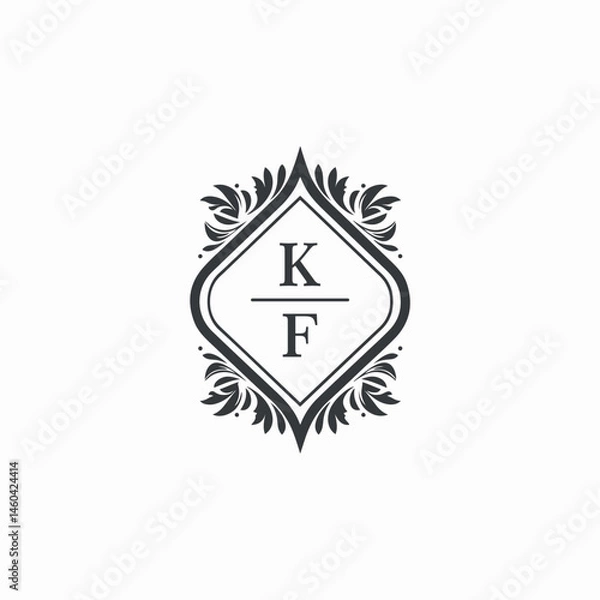 Obraz KF Initials Wedding Logo Vector Art  Icons  and Graphics