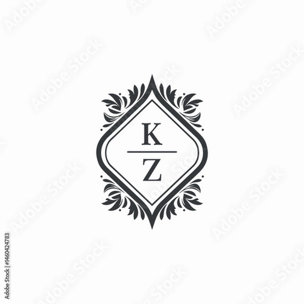 Obraz KZ Initials Wedding Logo Vector Art  Icons  and Graphics